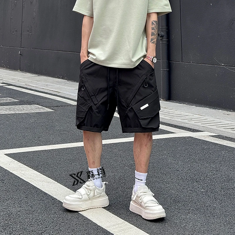 男士短裤夏季潮牌高级感多口袋日系工装裤潮流薄款宽松直筒五分裤