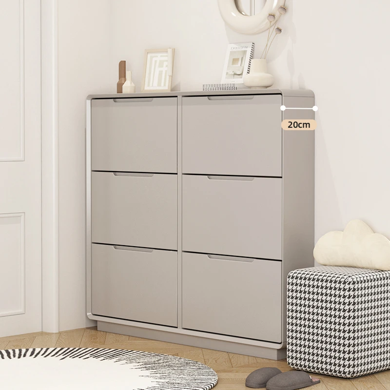 霖越极简奶油风翻斗极窄超薄玄关鞋柜家用门口2025年最新款