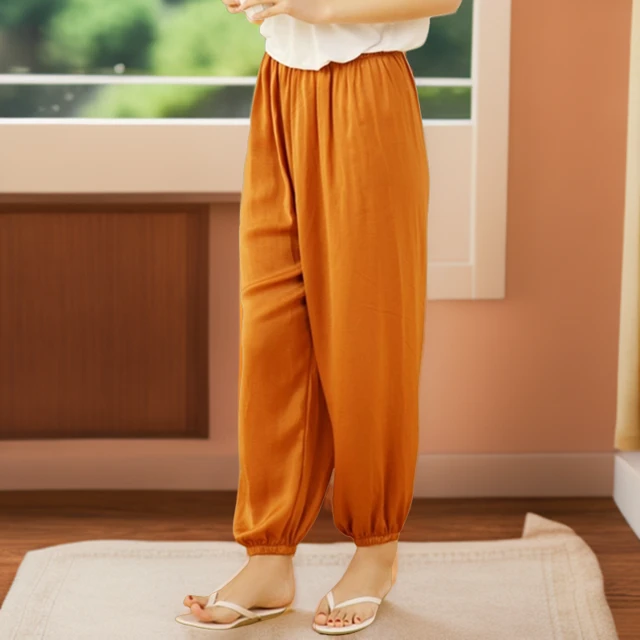 女士新款睡裤凉凉裤夏款可外穿薄款家居裤宽松裤紧口裤家居服