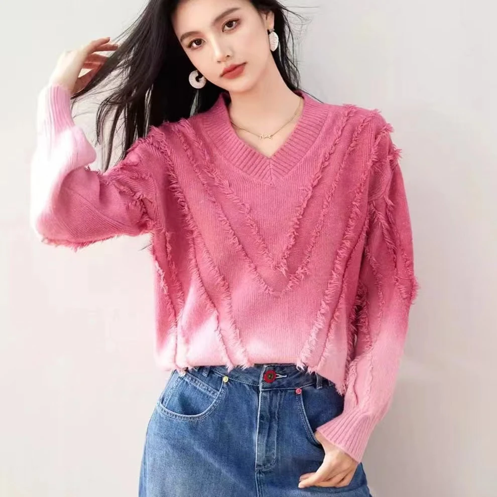 【501-600编码】早秋2024新款针织衫上衣气质洋气宽松长袖毛衣