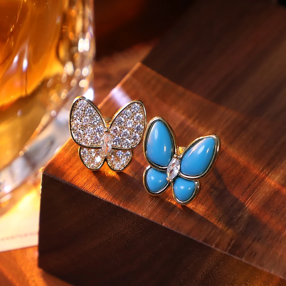 铜合金耳饰 E2326 意❈【乱世佳人】Sweet☀ArlenMil蝴蝶AB款耳钉