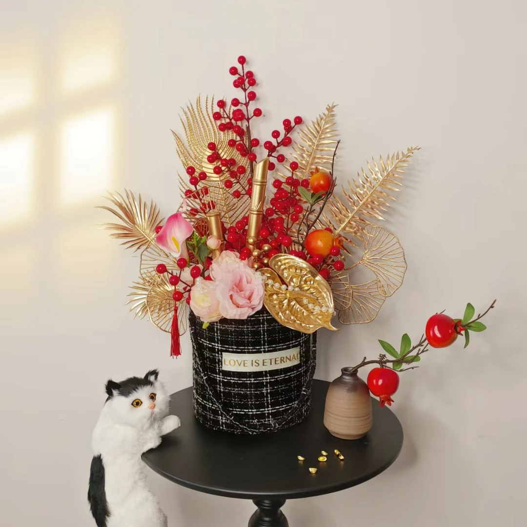 【成品发货】福桶发财果仿客厅桌面新年摆件新居搬家乔迁之喜结婚