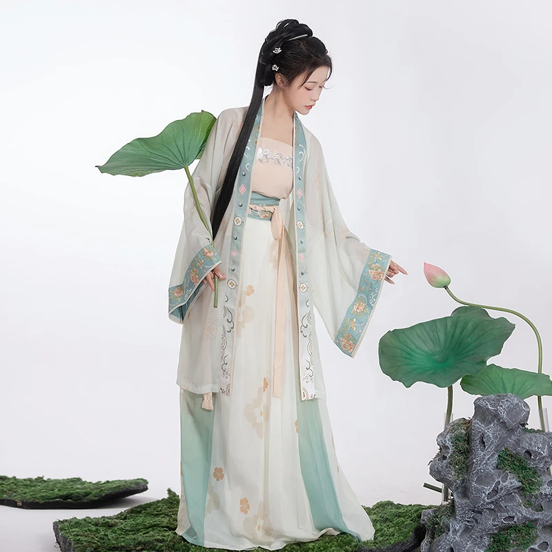十夏九黎[花间月]宋制汉服原创日常三件套刺绣齐腰长干寺新中式