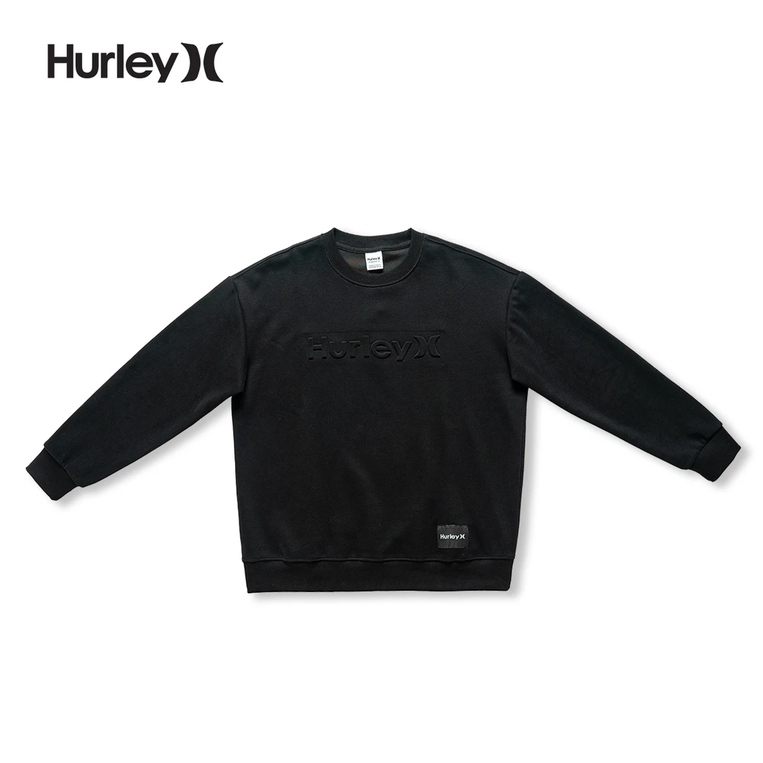 503  hurley正品原单！秋季新款3D立体字母钢印简约圆领卫衣