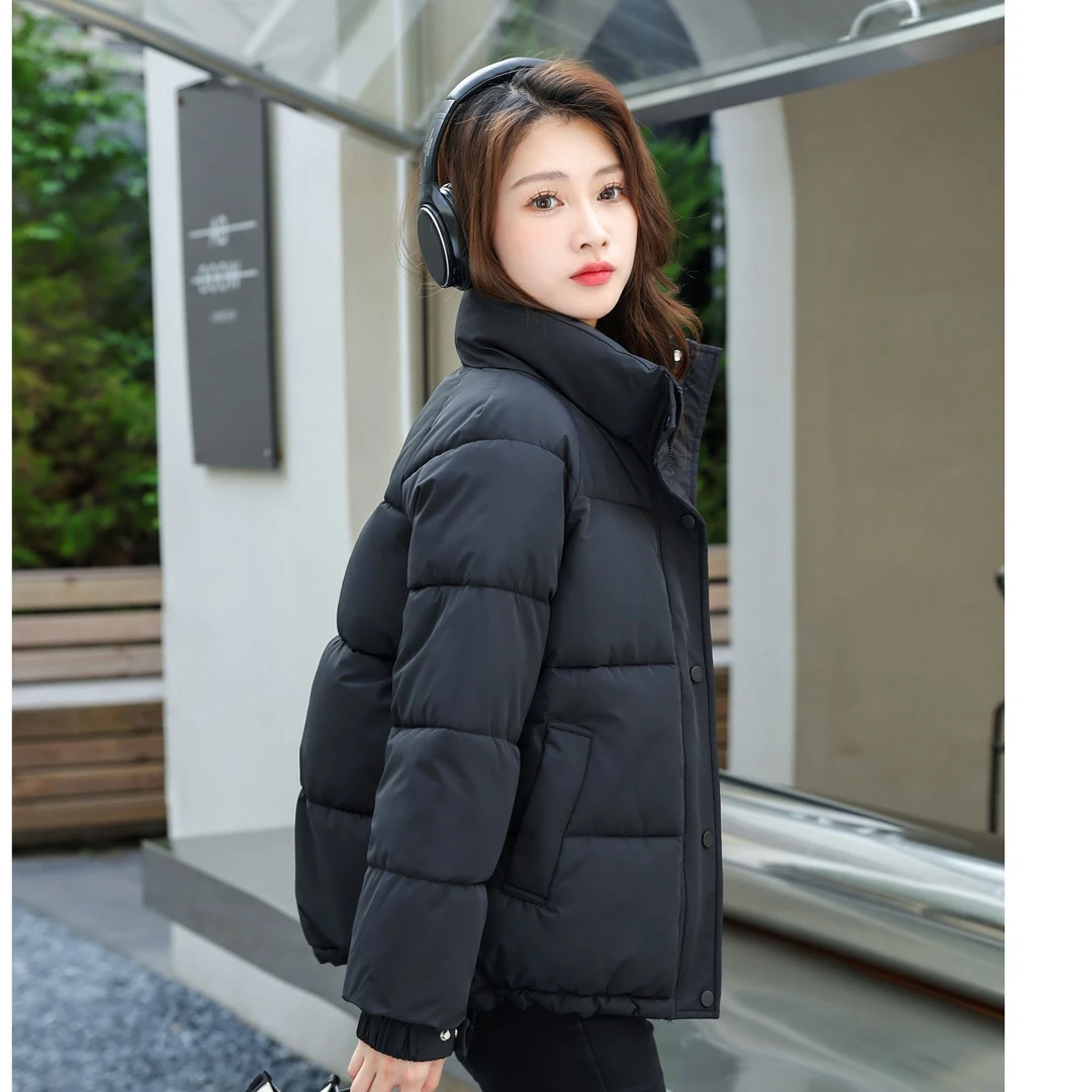 2025年新款爆款新款冬季短款韩版宽松加厚棉衣休闲百搭立领棉服