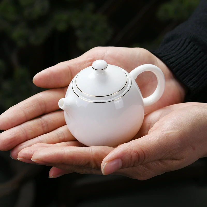 羊脂玉白瓷小容量100毫升陶瓷茶壶家公功夫茶具单人壶单壶泡茶壶