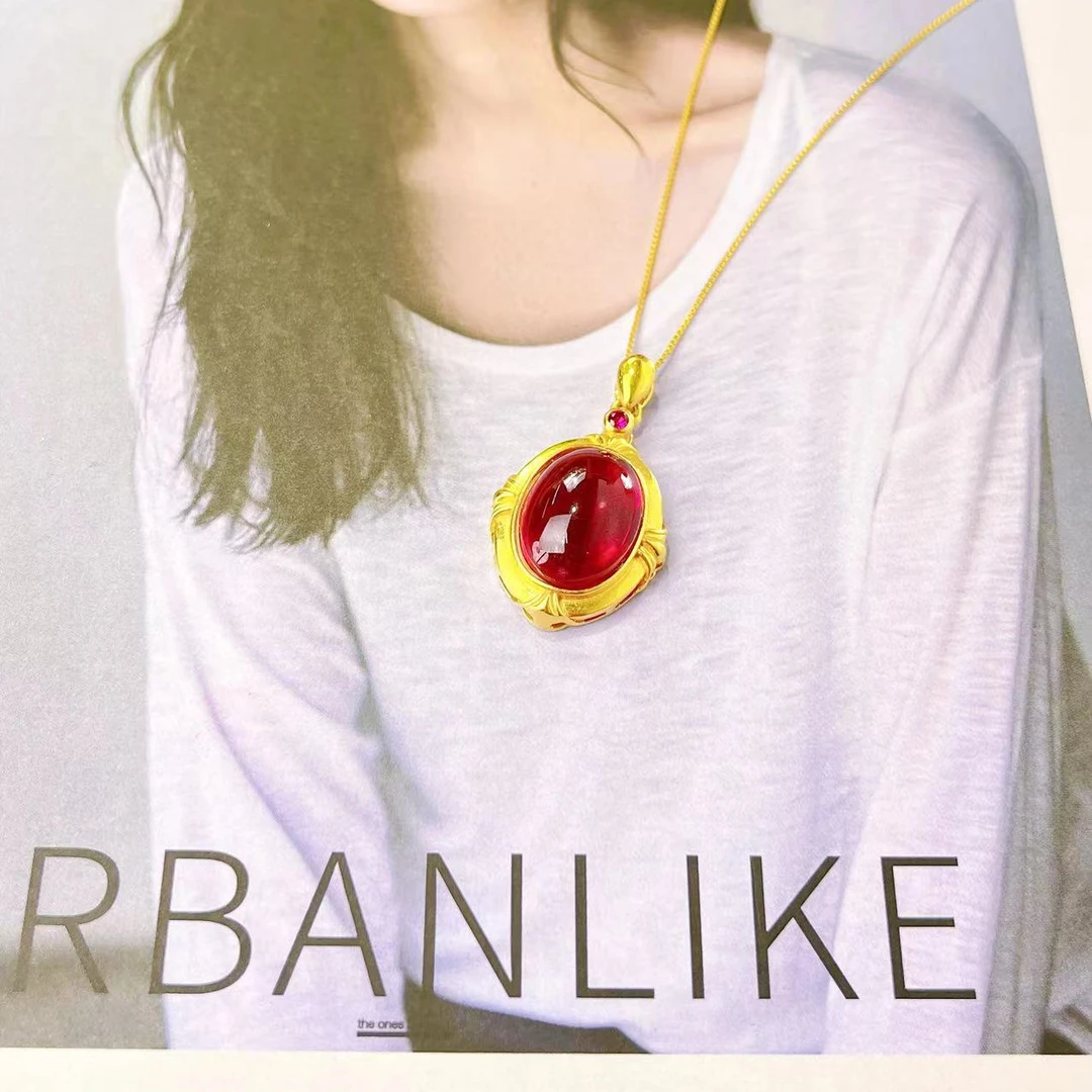 18 K 金【专柜正品带鉴定证书】  红宝石鸽子蛋吊坠【小君专属H】