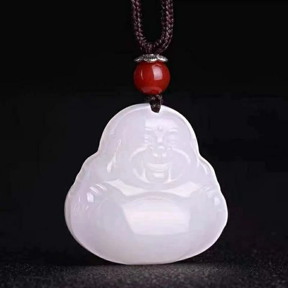 新疆金丝玉笑佛金佛公吊坠项链金丝玉大肚佛轻奢镶嵌女士弥勒佛