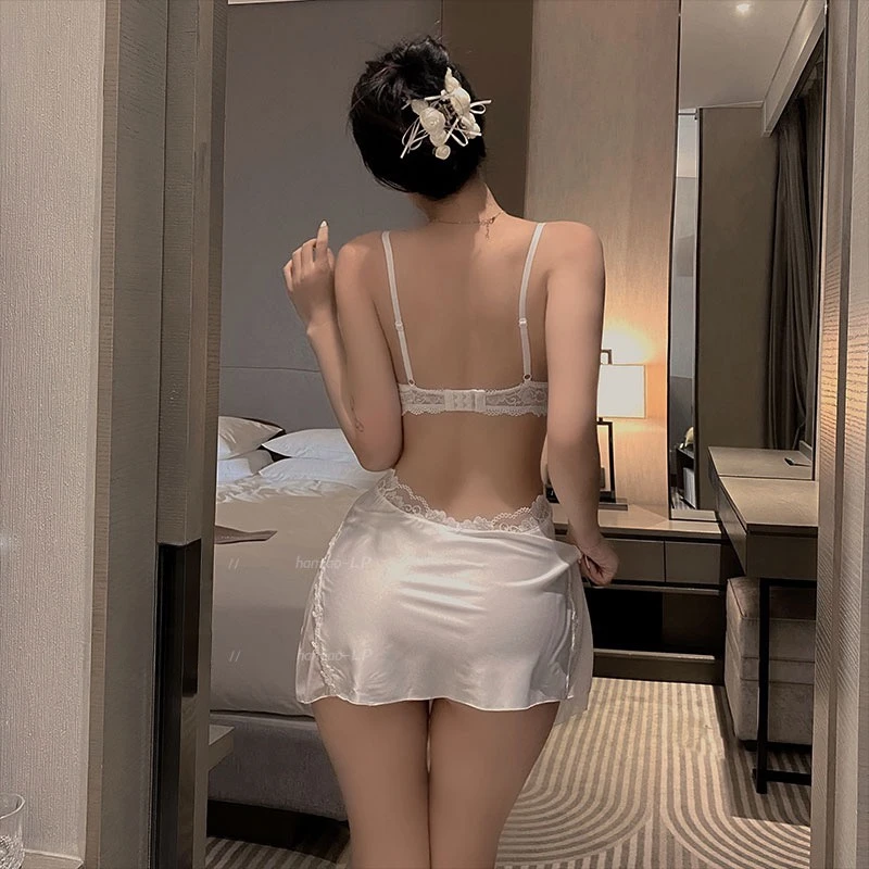 网红性感睡衣睡裙诱惑穿搭吊带蕾丝夏季镂空纯欲火辣露背辣妹御姐