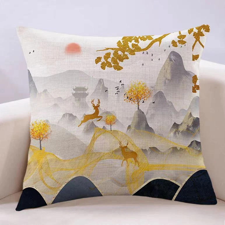 简约北欧轻奢风客厅沙发靠背垫布艺卧室含芯靠垫车载护腰垫抱枕