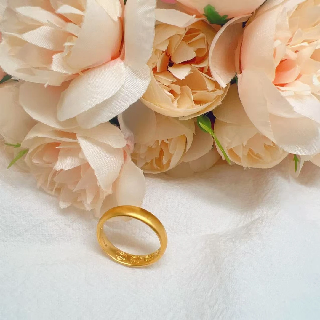 古法福字钱币戒指＋专柜首饰盒