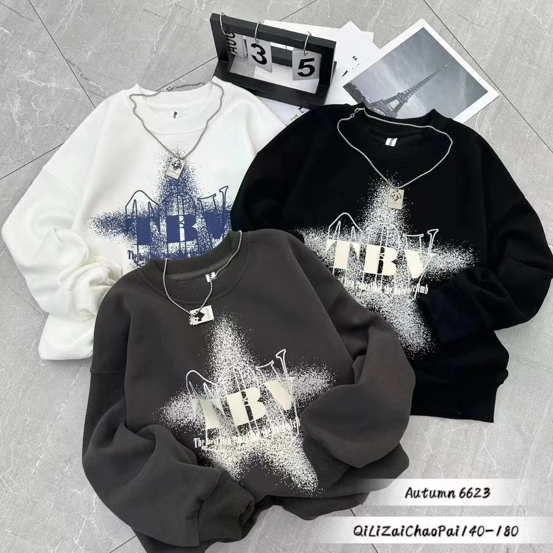 059直播链接 秋冬款上新 休闲宽松卫衣 2025韩版圆领印花长袖百搭