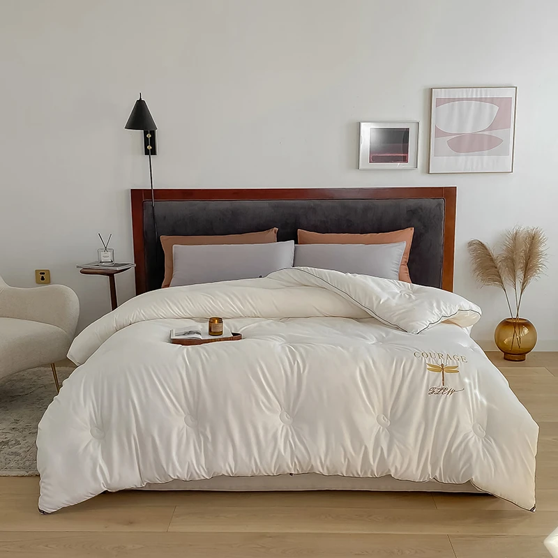 2022新款加厚大豆纤维冬被春秋被被子被芯蜻蜓刺绣冬被秋冬秋冬被