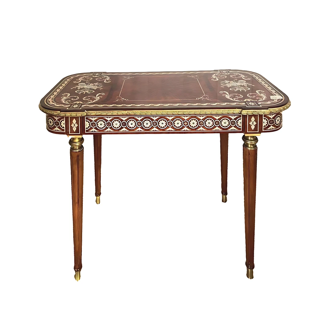 英式亚历山大 妆台Y-110螺钿镶嵌桃花芯木纯铜五金 110*54*76