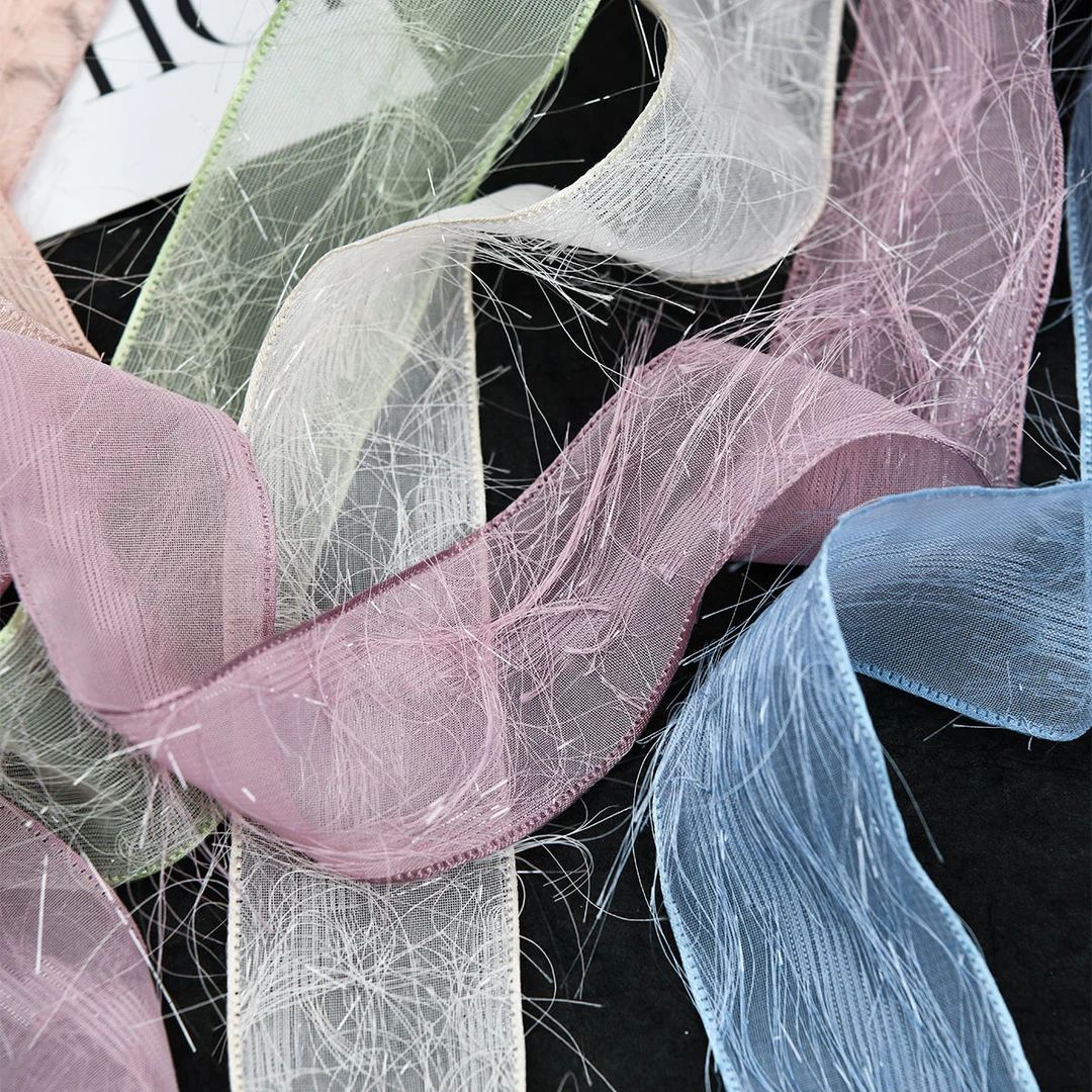 流苏绒带国风花束丝带发饰蝴蝶结装饰彩带透明花艺纱带汉服配饰