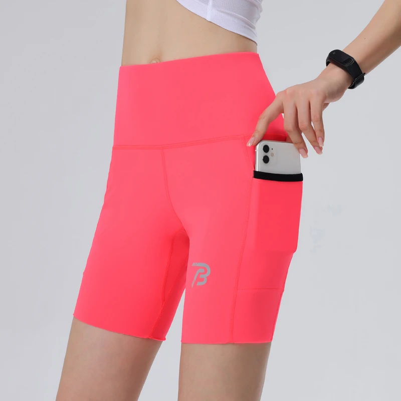 破三春夏季薄款透气男女专业运动裤短裤速干五分裤粉色+紫色款