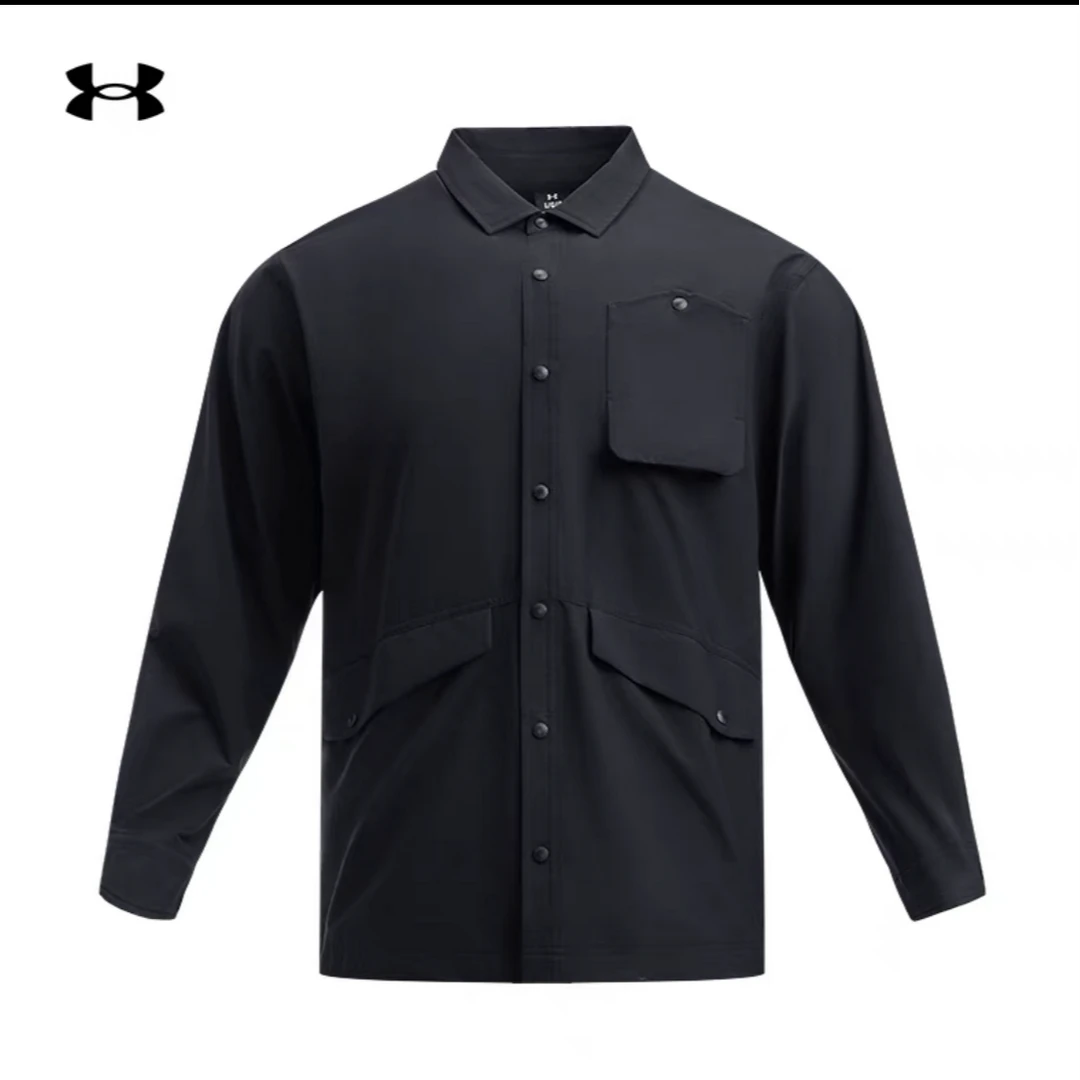 安德玛UA秋冬城市山野趣系列长袖男子运动休闲挺阔衬衫1389295