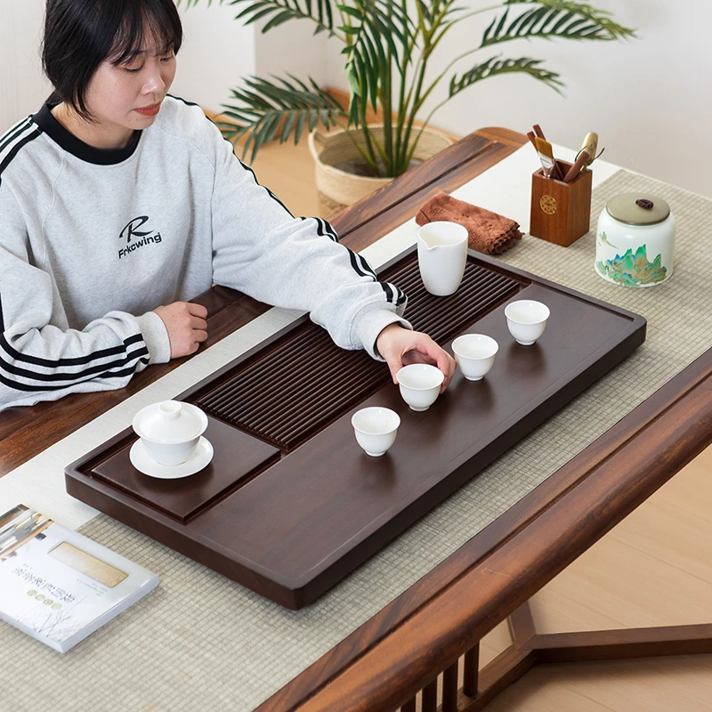 60/70*40*4cm茶盘实木家用排水小型干泡茶台高端办公室干泡台茶盘
