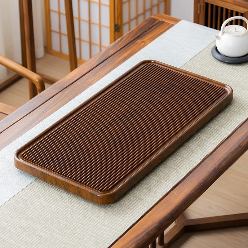 80*40黄色直条茶盘实木家用小茶台电木干泡托盘桌面专用功夫茶具