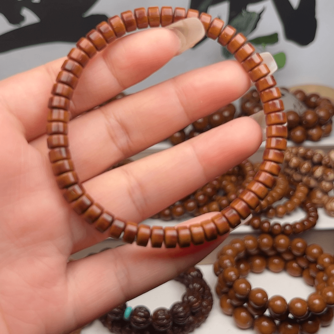 紫金鼠手串6x3.5纯肉实心药片