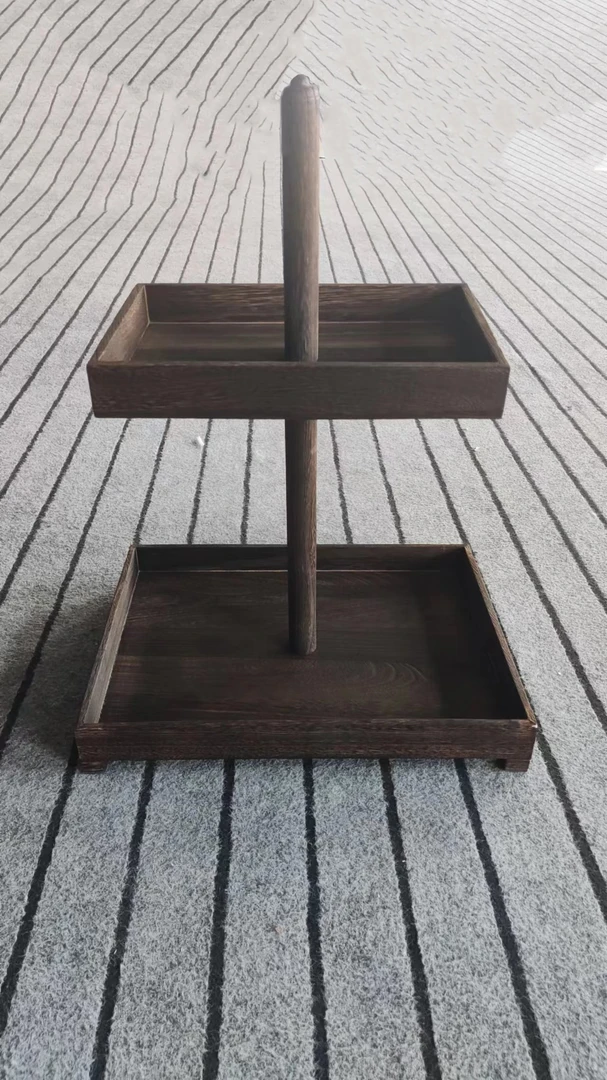 泡桐木双层收纳架简约家用创意8013