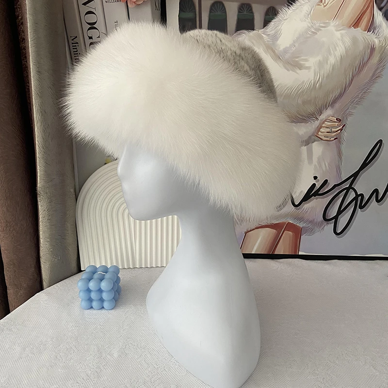 貂毛帽子女冬貂皮水貂皮草秋冬韩版真毛百搭狐狸毛渔夫帽保暖护耳