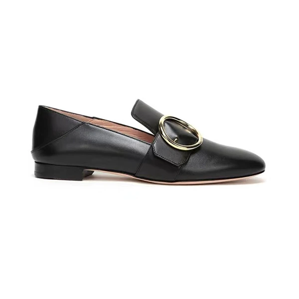 全新未使用 BALLY/巴利 【国现 专柜价5300元】黑色圆扣单鞋6225912