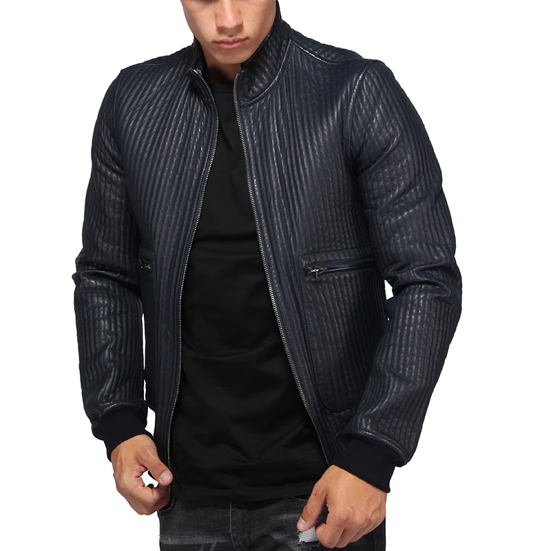 全新未使用  【国现】男士皮质压纹夹克 G9DQ0LFUL2V1