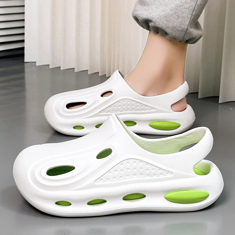 足康乐潮牌洞洞鞋男女夏季包头可拆洗轻便拖鞋防臭速干涉水鞋子