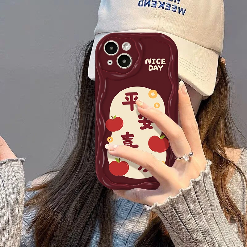适用苹果/华为/oppo/vivo/小米【水滴】平安喜乐手机壳软胶卡通简约