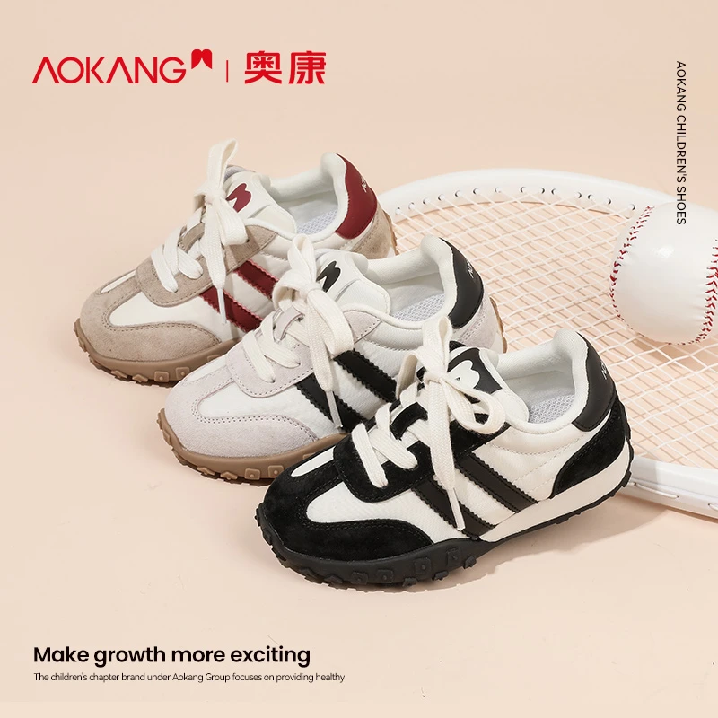奥康儿童德训运动鞋2025春秋季新款女童阿甘鞋男童中大童休闲鞋子