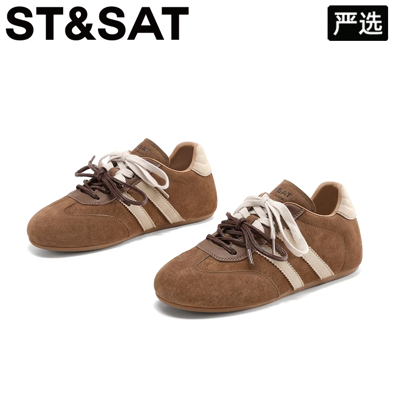 星期六学院风复古平底德训鞋女2025秋季新款软底防滑爆款阿甘鞋女