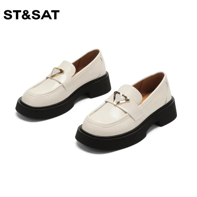 星期六乐福鞋女2025新款秋季单鞋英伦风小皮鞋法式小众一脚蹬女鞋