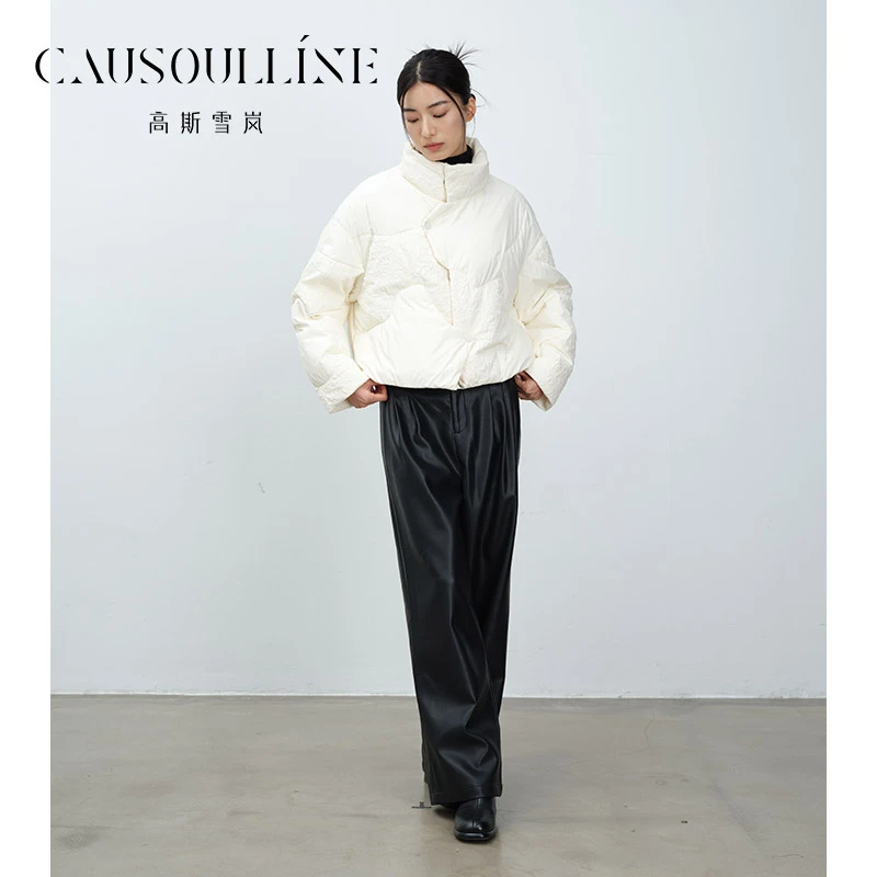 高斯雪岚【国庆特惠】气质保暖修身羽绒服女纯色24491148