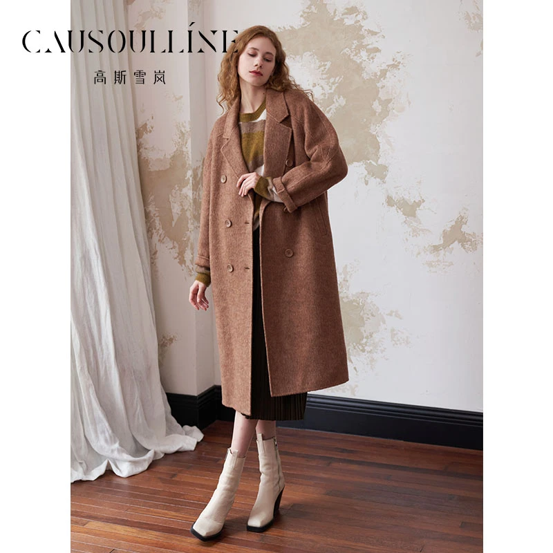 高斯雪岚【大衣特惠】中长款毛呢大衣简约外套女24411667