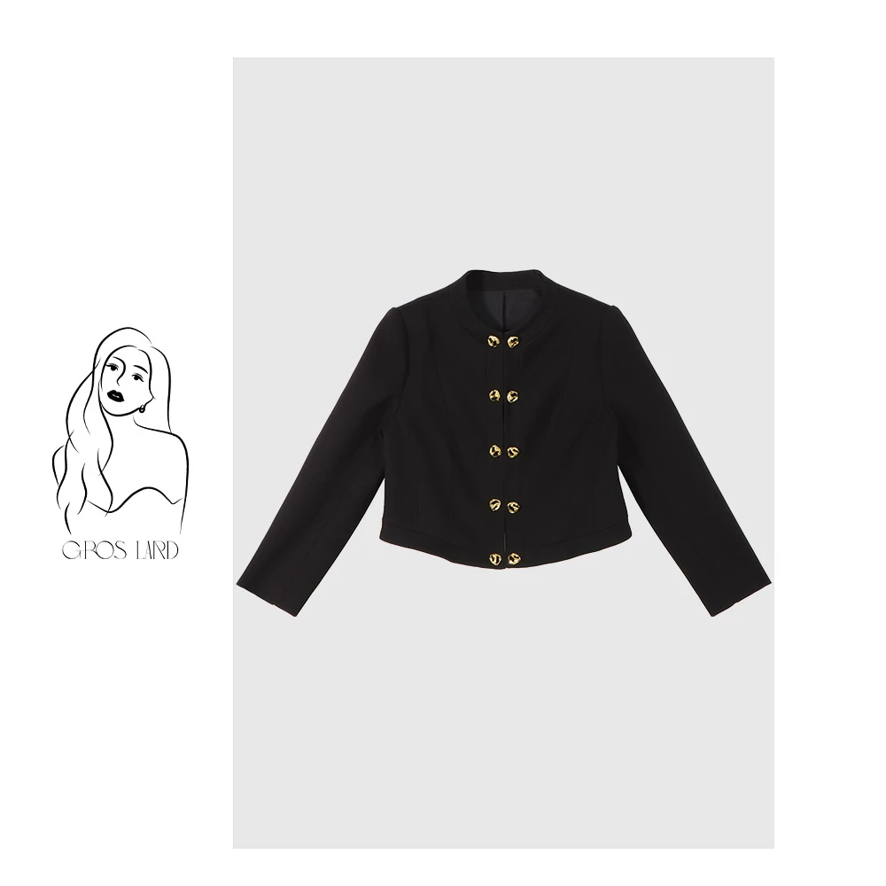 多肉宝贝金扣子设计感短外套女气质百搭外套XL016