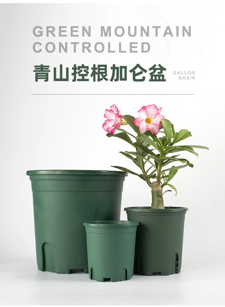 纯绿青山控根盆PP树脂防腐耐晒圆形方形盆排水透气不积水加仑
