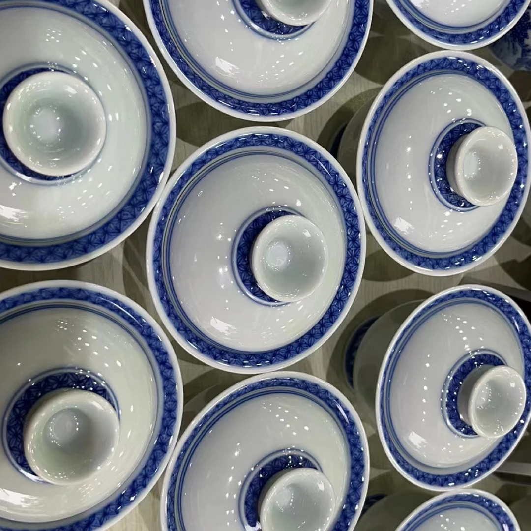 手工手绘陶瓷白瓷仿古尼盖碗