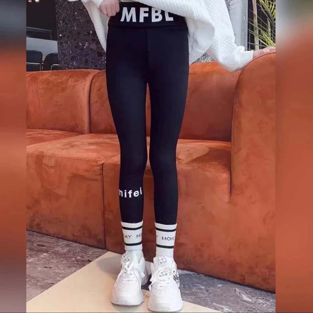 女童鲨鱼裤芭比裤儿童2023新款加绒裤子外穿打底裤中大童时髦洋气