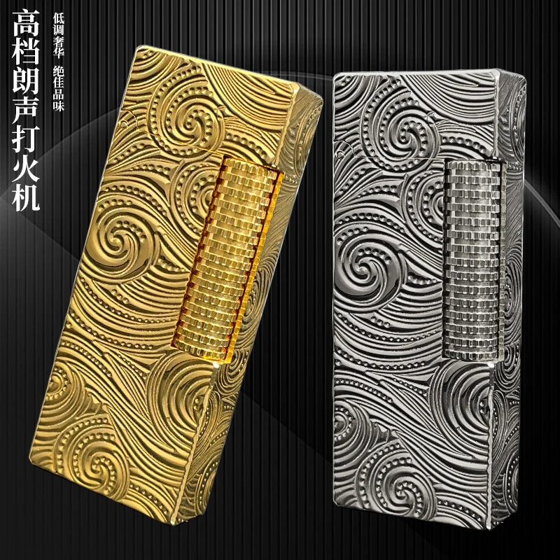 calories卡路黄铜斗转星移窄版小细支男士打火机侧滑轮精雕深刻