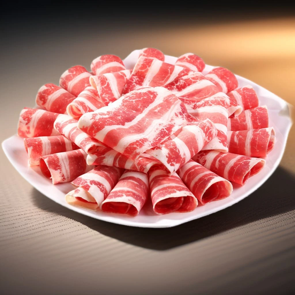 新鲜精羔羊肉片鲜嫩大片肉香羊肉卷新鲜小肥羊羊肉片精选肥羊卷