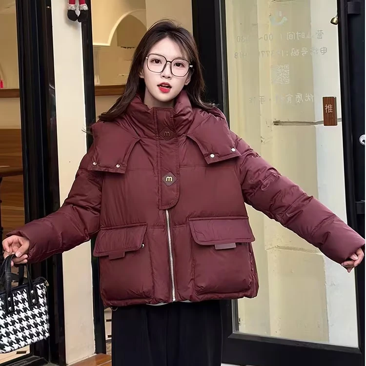 【南部新兴旺】C57847女士时尚休闲短款保暖百搭连帽棉服