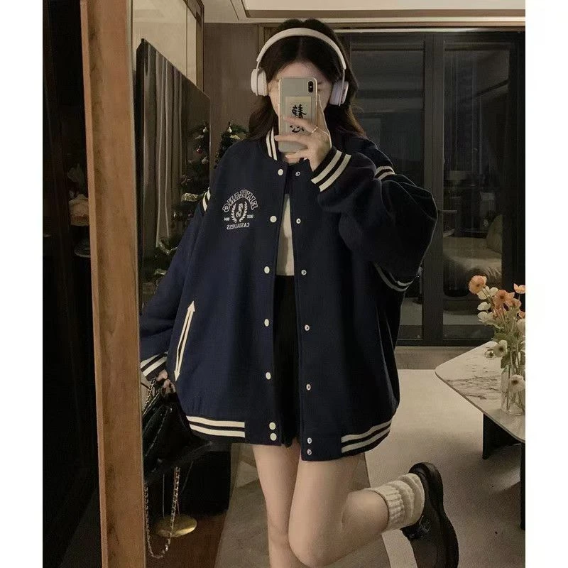 女童春秋外套中大童女孩休闲运动棒球服洋气秋季外穿刺绣开衫卫衣