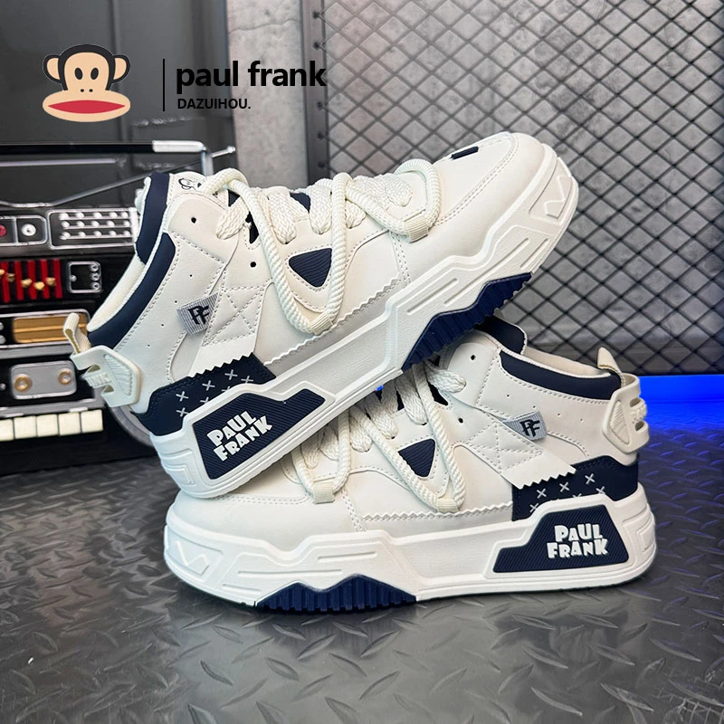 大嘴猴2024新款男鞋秋冬加绒高帮板鞋运动青少年增高情侣款休闲鞋