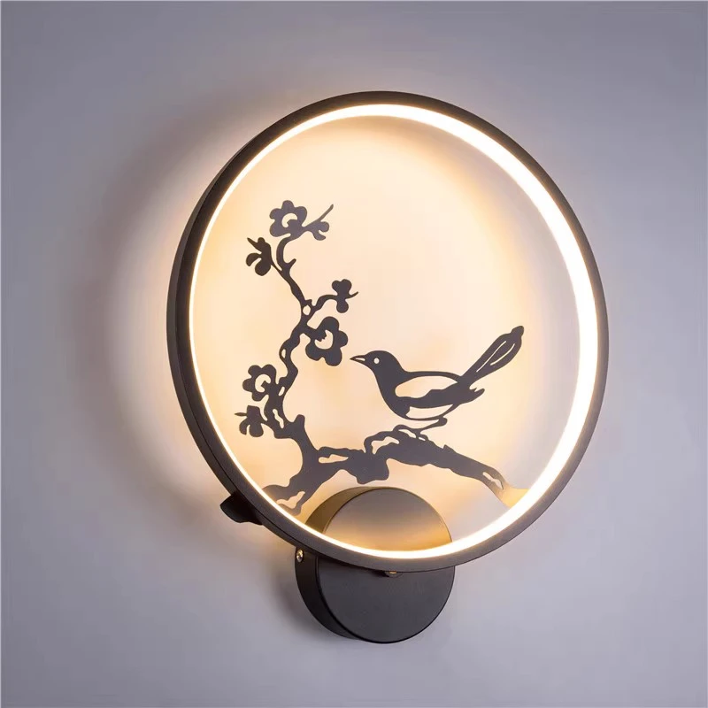 led古风禅意壁灯新中式客厅电视背景墙楼梯走廊过道主卧室床头灯