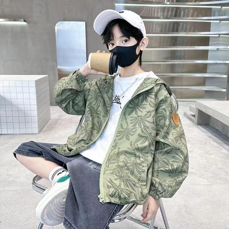 【清版】透气儿童防晒衣2024新款夏季轻薄外套时尚男孩洋气潮帅