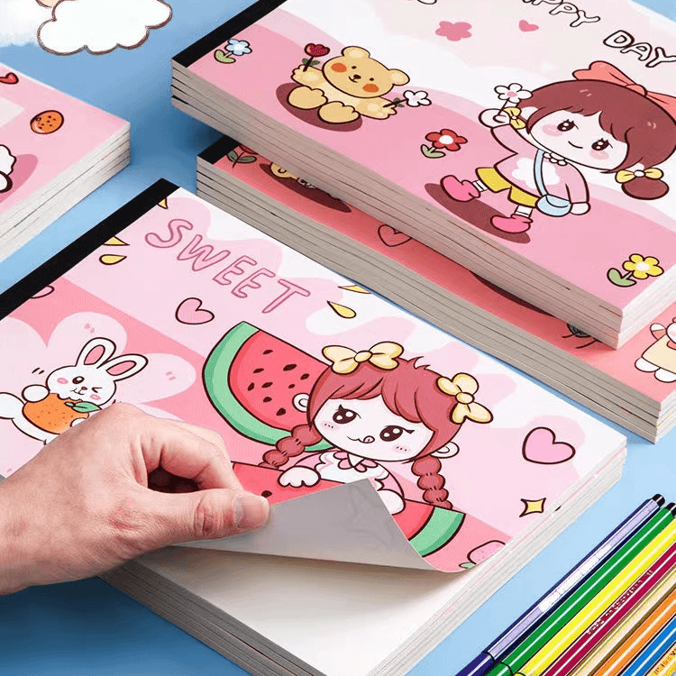 A4图画本15本，封面款式随机DIY材料套装图画本，不发艾草膏药贴