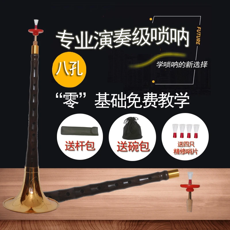 八孔D调初学者专业级演奏唢呐基础练习精修哨片到手即用