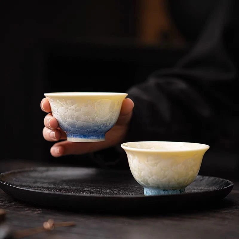 窑变结晶釉主人杯单杯压手杯高温陶瓷茶杯大容量品茗杯日式高颜值