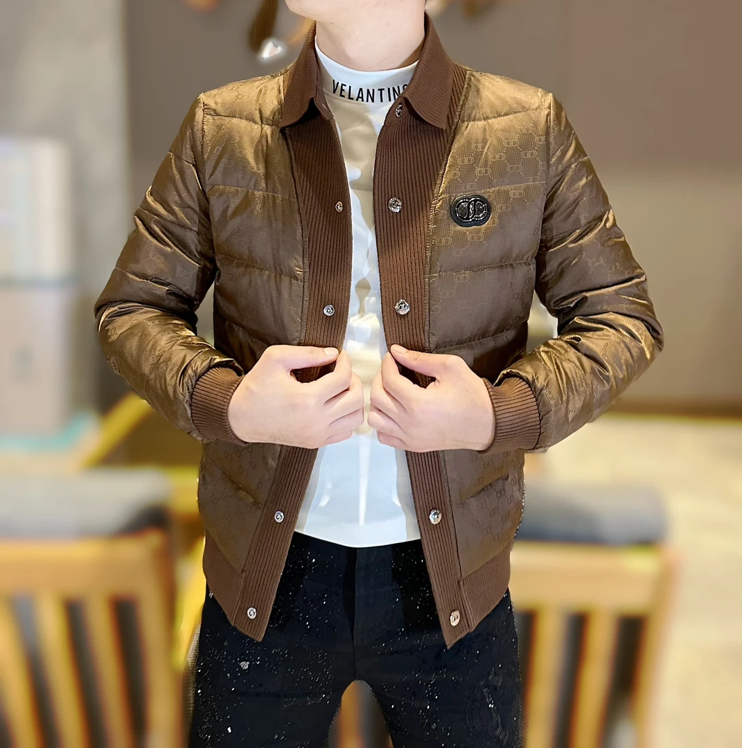 2024冬季新款男士翻领轻奢修身百搭高定时尚抗寒男士羽绒服外套